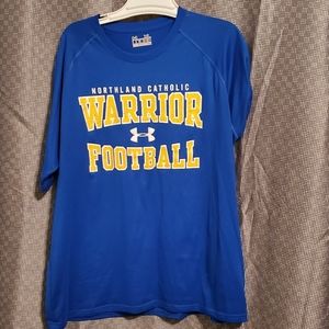 Blue drifit like football shirt. Super soft.